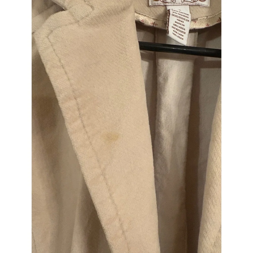 Aeropostale Tan Corduroy Blazer Jacket Womens Small Beige‎ 3 Button Stretch